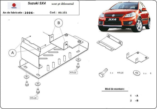 Differential - Metallic Shield Suzuki SX 4, Motorizare 4x4 (3 mm)