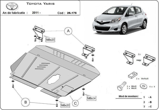 Engine - metallic shield Toyota Yaris (2mm)