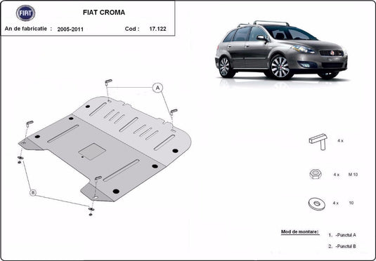 Engine - metallic shield Fiat Croma (2mm)