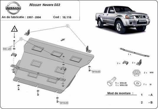 Engine - metallic shield Nissan Navara D22 (3mm)