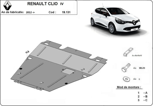 Engine - metallic shield Renault Clio 4 (2mm)