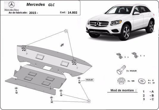 Engine - metallic shield Mercedes GLC X253 (2.5mm)