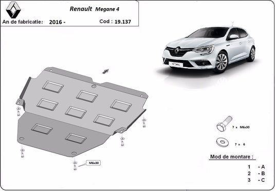 Engine - metallic shield Renault Megane 4 (2mm)