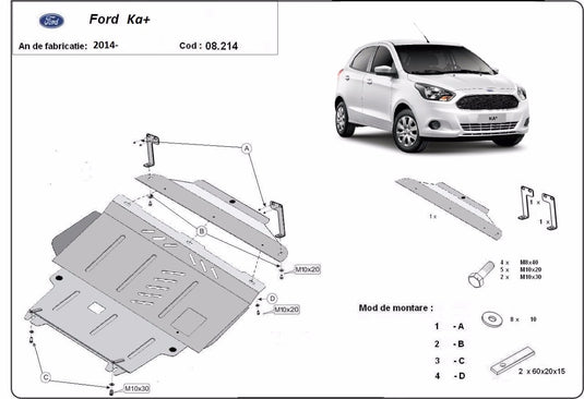 Engine - metallic shield Ford KA+ (2mm)