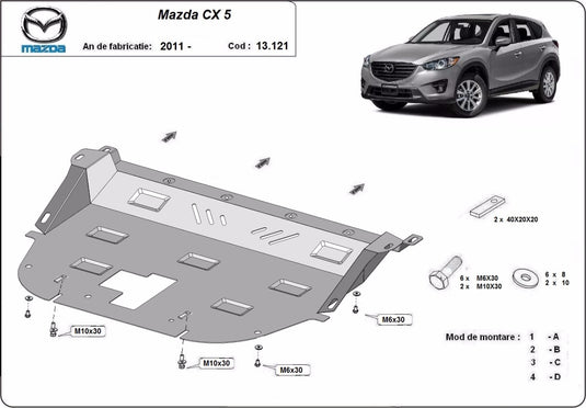 Engine - metallic shield Mazda CX5 (2mm)