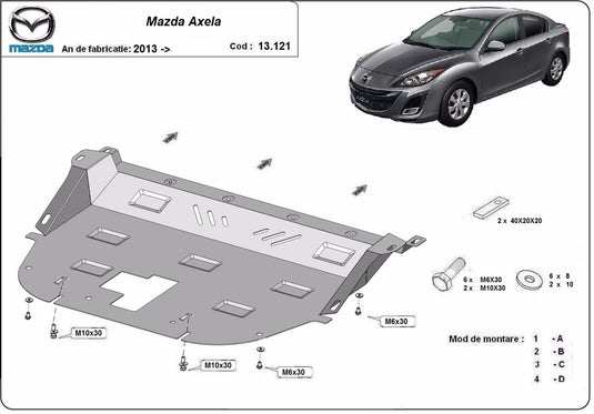 Engine - metallic shield Mazda Axela (2mm)