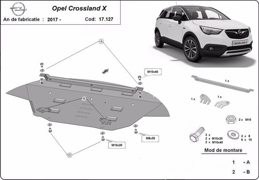 Engine - metallic shield Opel Crossland X (2mm)