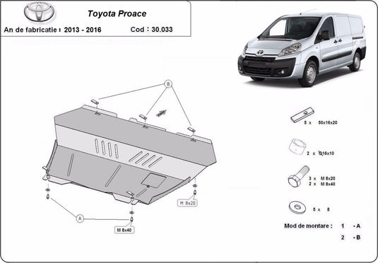Engine - metallic shield Toyota Proace (2mm)
