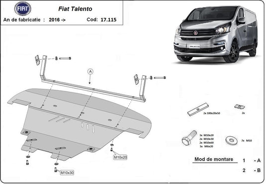 Engine - metallic shield Fiat Talento (2mm)