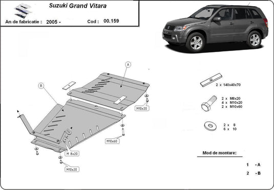 Differential und Getriebe - Metallic Shield Suzuki Grand Vitara (3 mm)