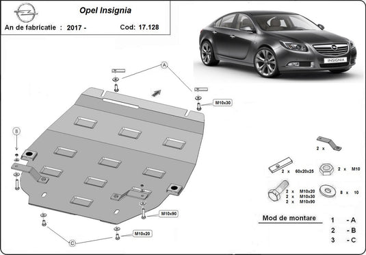 Engine - metallic shield Opel Insignia B (2mm)