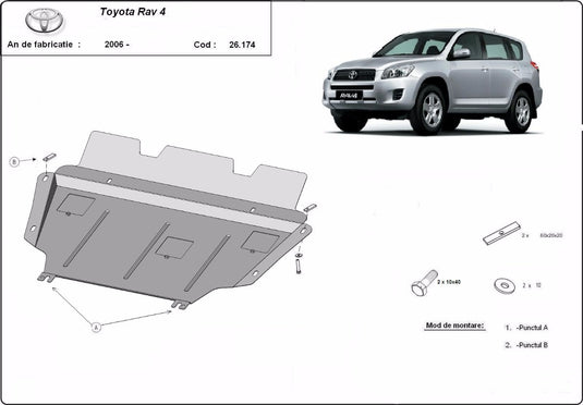 Engine - metallic shield Toyota RAV 4 diesel (2mm)