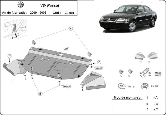 Engine - metallic shield VW Passat B5.5 (2mm)