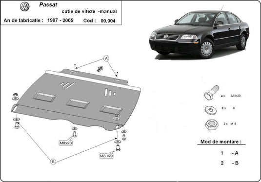 Getriebe - Metallic Shield VW Passat B5, B5.5 (2 mm)