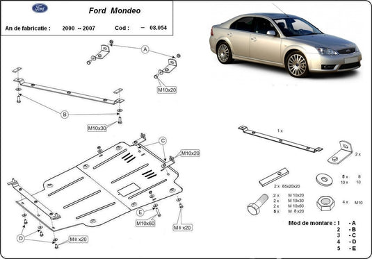 Engine - metallic shield Ford Mondeo (2mm)