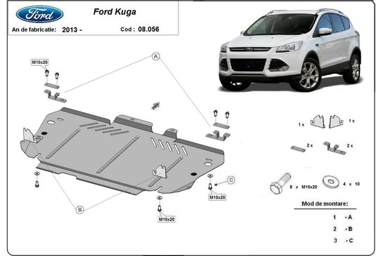 Engine - metallic shield Ford Kuga (2mm)