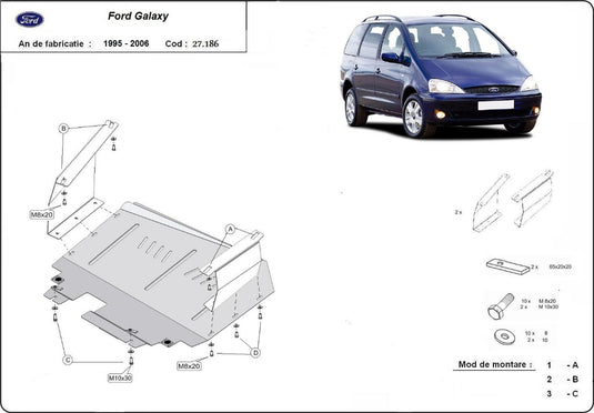 Engine - metallic shield Ford Galaxy 1 (2mm)