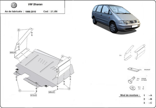 Engine - metallic shield Volkswagen Sharan (2mm)