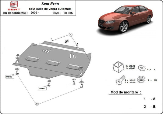 Automatic Gearbox -  metallic shield Seat Exeo (2mm)