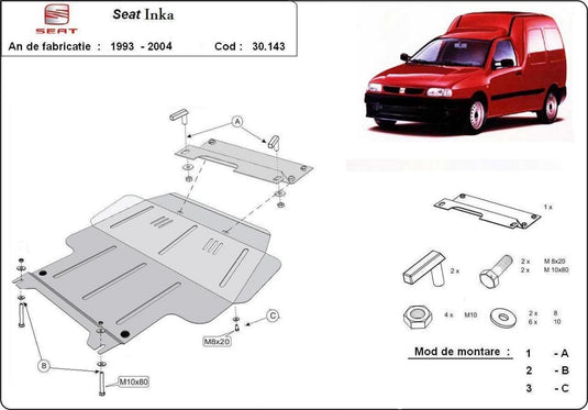 Engine - metallic shield Seat Inca (2mm)