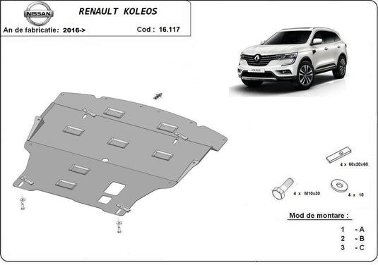 Engine - metallic shield Renault Koleos (2mm)
