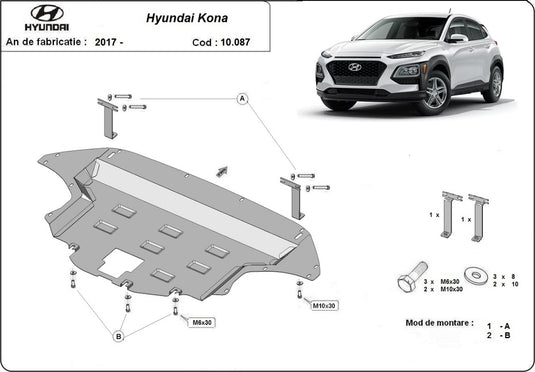 Engine - metallic shield Hyundai Kona (2mm)
