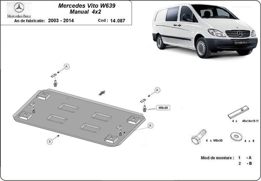 Engine - metallic shield Mercedes Vito W639 - 2.2 D 4x2 (0mm)