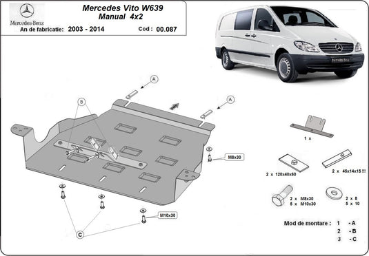 Scut cutia de viteză Mercedes Vito W639 - 2.2 D 4x2 (2mm)