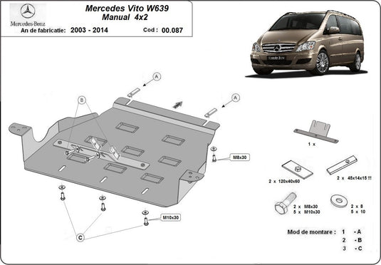 Scut cutia de viteză Mercedes Viano W639 - 2.2 D 4x2 (0mm)