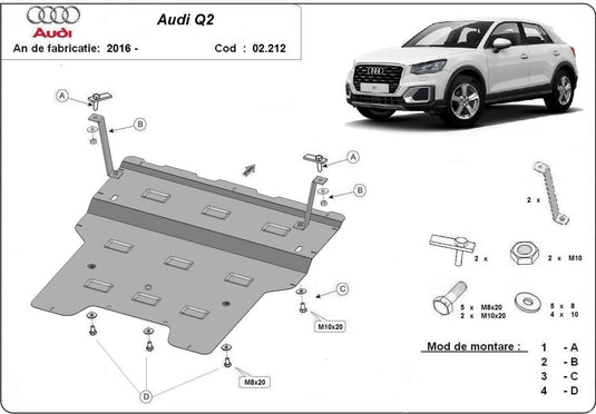 Engine - metallic shield Audi Q2 (2mm)