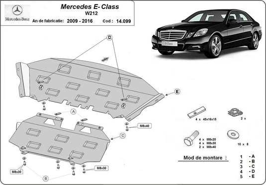 Engine - metallic shield Mercedes E-Classe W212 (2mm)