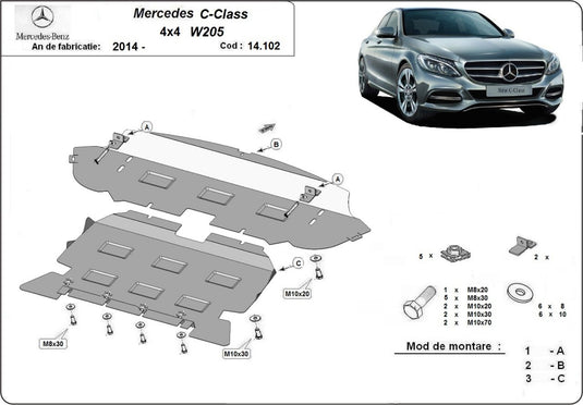 Motore - Classe C Mercedes Mercedes Metallic W205 4x4 (2 mm)