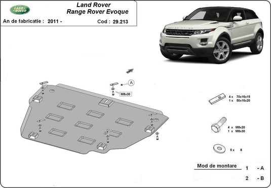 Engine - metallic shield Range Rover Evoque (2mm)