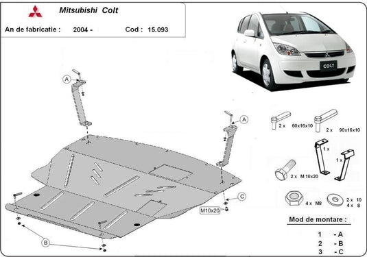 Engine - metallic shield Mitsubishi Colt (2mm)