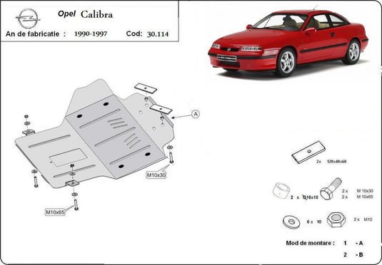 Engine - metallic shield Opel Calibra (2mm)