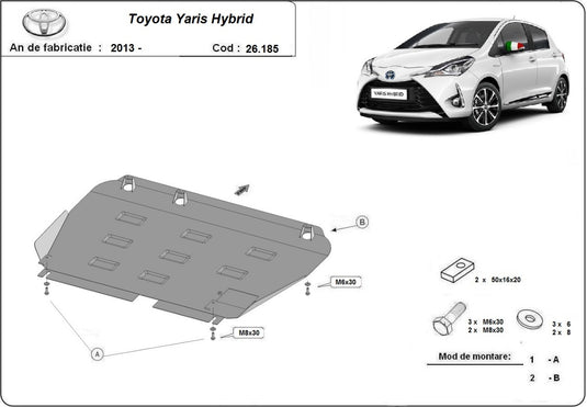 Engine - metallic shield Toyota Yaris Hybrid (2mm)