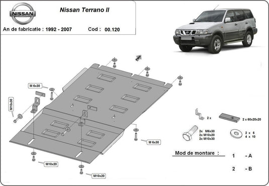 Gearbox - metallic shield Nissan Terrano II (3mm)