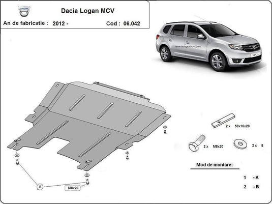 Engine - metallic shield Dacia Logan MCV (2mm)