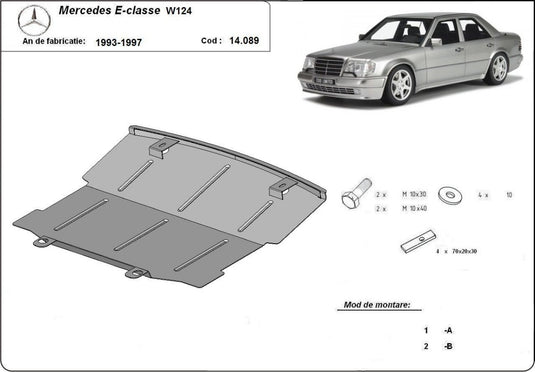 Engine - metallic shield Mercedes E-Class W124 (2mm)
