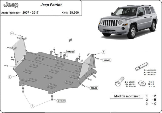Engine - metallic shield Jeep Patriot (2mm)