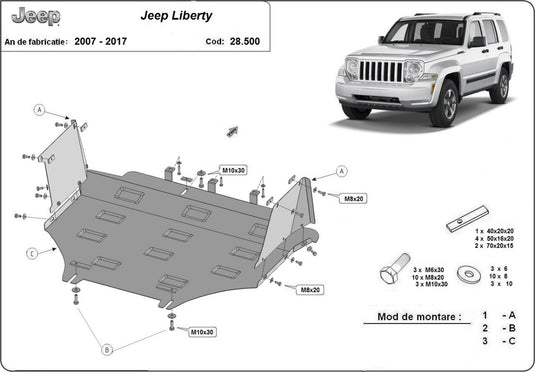 Engine - metallic shield Jeep Liberty (2mm)