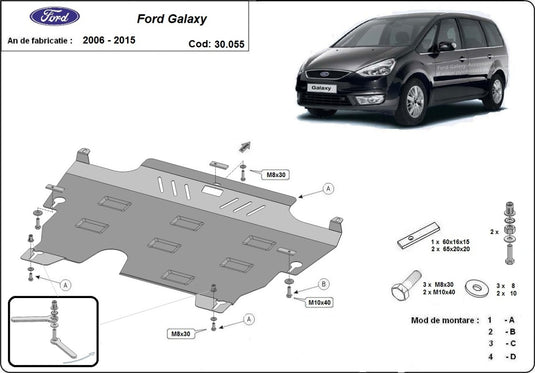 Engine - metallic shield Ford Galaxy 2 (2mm)