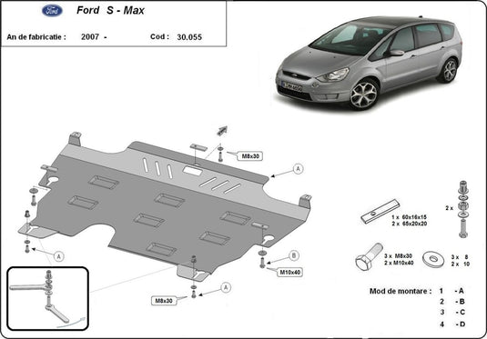 Engine - metallic shield Ford S - Max (2mm)