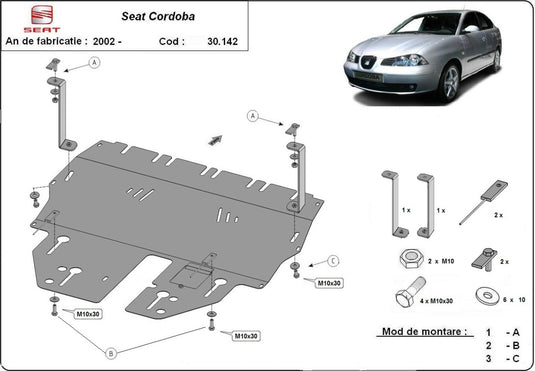 Engine - metallic shield Seat Cordoba (cutie de viteză manuală) Benzina (2mm)