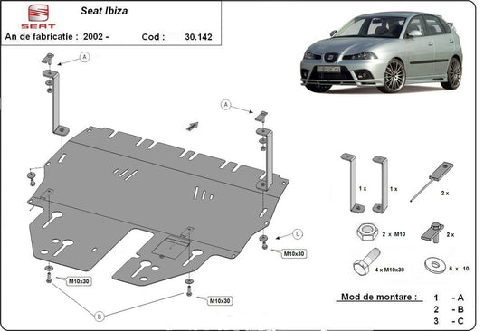 Engine - metallic shield Seat Ibiza (2mm)