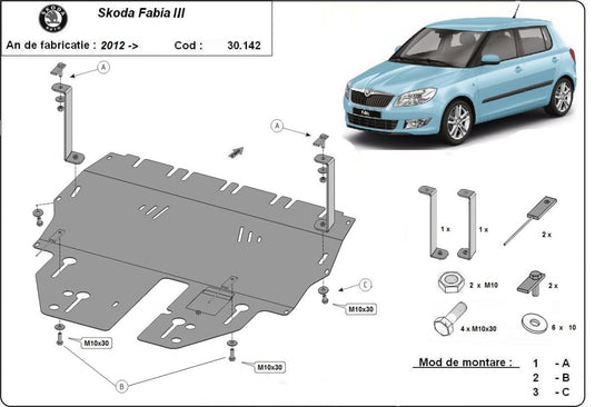 Scut motor Skoda Fabia 3 - Benzina (2mm)