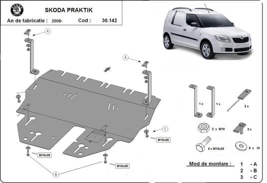 Motor - scut metalic Skoda Praktik (2mm)