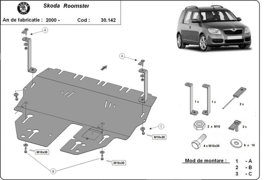 Motor - scut metalic Skoda Roomster (2mm)