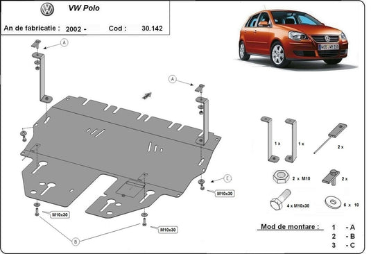 Engine - metallic shield VW Fox (2mm)