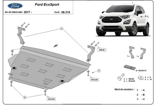 Engine - metallic shield Ford EcoSport (2mm)